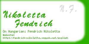 nikoletta fendrich business card